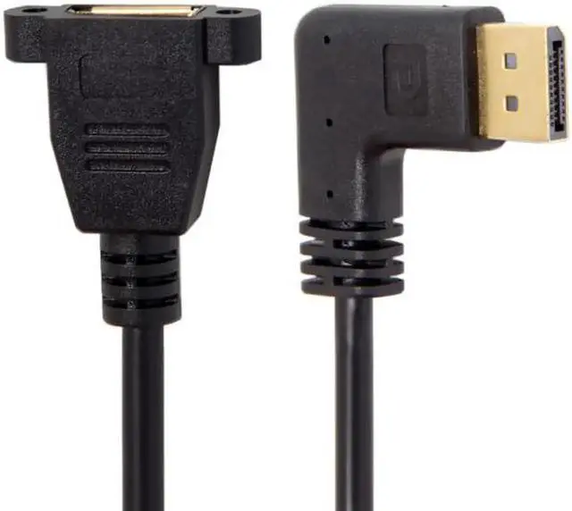 Alt view image 4 of 7 - JAENFONG DisplayPort Display Port Male to Female 90 Degree Right Down Angled Extension Cable