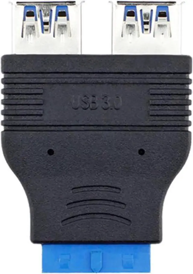 Alt view image 4 of 4 - JAENFONG Dual Port USB 3.0 to Motherboard Mainboard Internal 20pin /19pin Header Adapter ,20-pins to 2 X USB A Female Connector