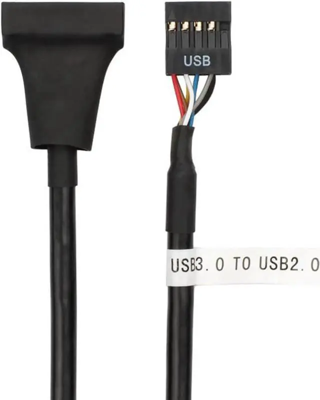 Alt view image 3 of 3 - JAENFONG Motherboard USB 2.0 9Pin to USB 3.0 20pin Adapter Coverter Cable - USB 2.0 9pin Female to USB 3.0 20pin Male- Black