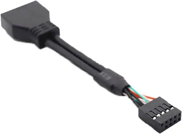 Alt view image 2 of 3 - JAENFONG Motherboard USB 2.0 9Pin to USB 3.0 20pin Adapter Coverter Cable - USB 2.0 9pin Female to USB 3.0 20pin Male- Black