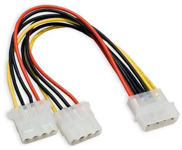 Alt view image 5 of 7 - JAENFONG IDE 4Pin 1 to 2 Power Extension Cable 10cm Hard Disk Driver Power Splitter Cable for SSD HDD 5V 12V