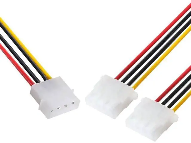 Alt view image 3 of 7 - JAENFONG IDE 4Pin 1 to 2 Power Extension Cable 10cm Hard Disk Driver Power Splitter Cable for SSD HDD 5V 12V