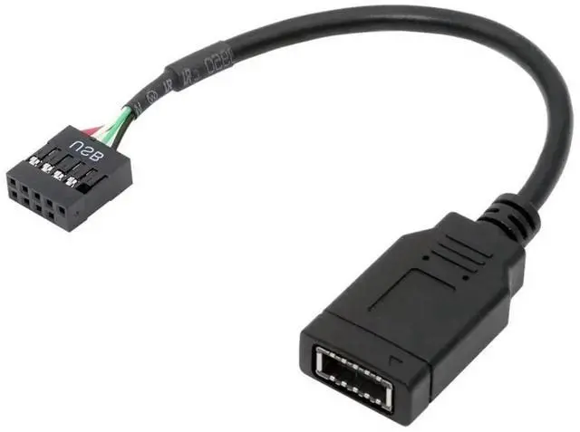 Main image of JAENFONG USB 2.0 9Pin Male to USB 3.1 Type E Key-A Female Front Panel Socket to 9Pin Mainboard Header Extension Cable 0.49FT