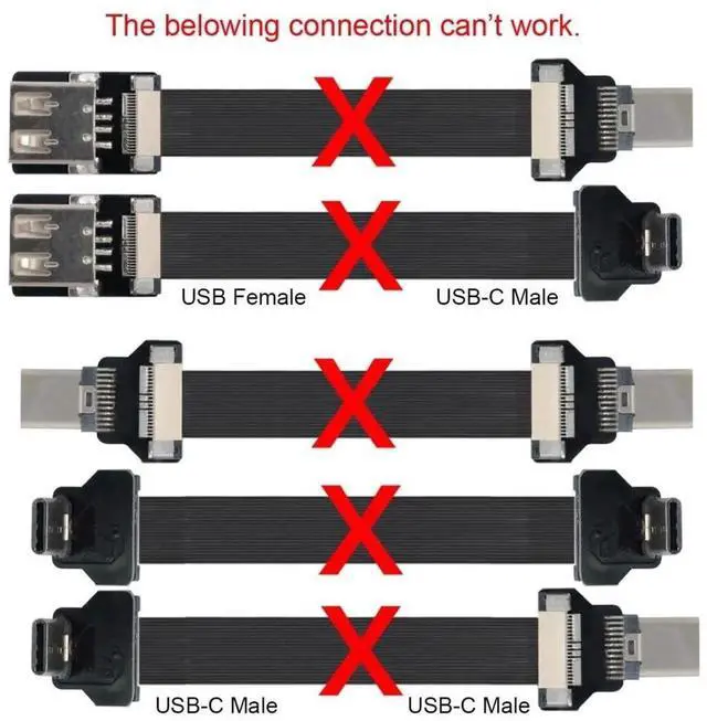 Alt view image 4 of 7 - JAENFONG USB 2.0 Type C Male Flat Connector Support 480Mbps Data Transfer 5V Charging for Ribbon Cable,Raspberry Pi, GoPro,Drone, Camera, Gimbal