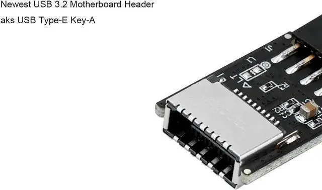 Alt view image 4 of 6 - JAENFONG USB 2.0 9pin Header to USB 3.2 20Pin Type E Key-A Female Adapter Extension for USB-C Front Panel