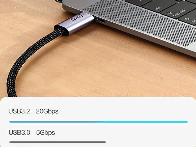 Alt view image 3 of 5 - JAENFONG USB C to USB C 3.2 20Gbps Cable, USB C 3.2 Gen 2×2 Cable for 8K@60Hz Video , PD 100W Fast Charging Compatible with MacBook Air Pro Yoga 4K 2K Type C Display Monitor - 3.3FT