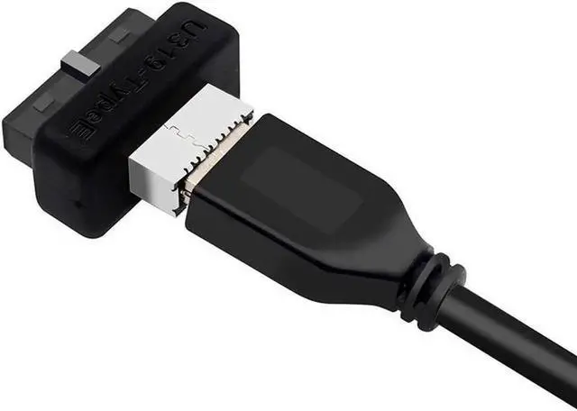 Alt view image 2 of 6 - JAENFONG USB 3.0 / 3.1 Gen 2 IDC 20Pin to USB 3.1/3.2 Type-E A-Key Motherboard Internal USB Header Adapter Converter for Type C Front Panel Chassis Bracket (Straight Type-180 degree)