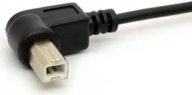 Alt view image 2 of 4 - JAENFONG 1.5M USB to Printer Adapter Cables 90 Degree USB 2.0 A Male to B Right Angle Plug Converter Lead 480Mbps High Speed Wireless Wired Adaptor Scanner Extension Cord (Right)