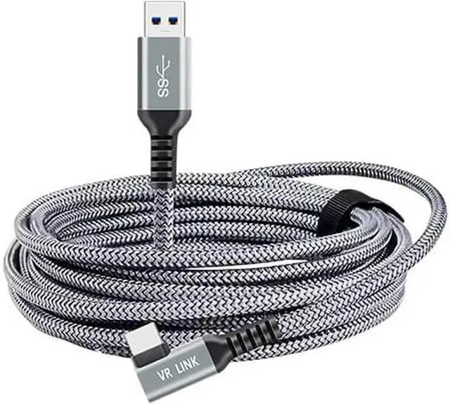 Main image of JAENFONG USB3.2 Gen1 VR Link Streamline For Oculus Quest 2, Model: A-C Aluminum Shell 5M Braided Wire -5M