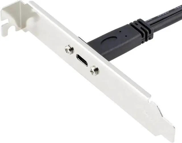 Alt view image 3 of 4 - JAENFONG 1.64FT Motherboard USB 20pin to USB 3.1 Type-C Female Adapter w/ PCI Slot Cover Bracket,w/ 5Gbps Data Transfer Speed - Black