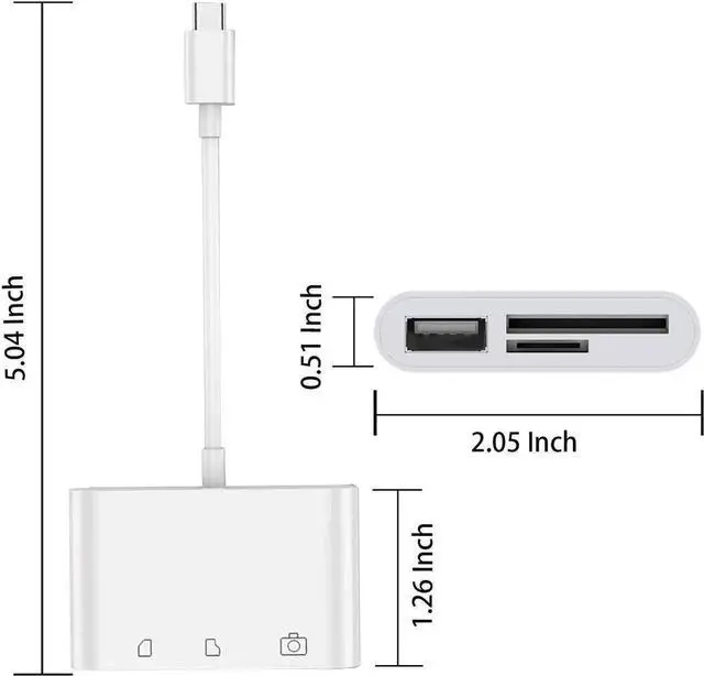 Alt view image 4 of 7 - JAENFONG USB C to SD Card Reader- USB Camera Connection Kit, USB C to USB OTG Adapter, Type C Micro SD Card Reader for New iPad Pro 11"/12.9" 2018, MacBook Pro, Samsung, ChromeBook, XPS and More
