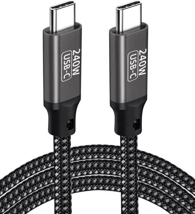 Main image of JAENFONG USB C to USB C Cable 240W 6.6ft / 2M, Type C to Type C Cable, PD3.1 Fast Charging Cord Type C 48V 5A Nylon Braided Cable for M-a-c-B-o-o-k Pro i-P-a-d Pro Gal-axy S22/A10 Other USB C Devices