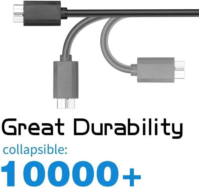 Alt view image 7 of 7 - JAENFONG Micro B to USB C Hard Drive Cable 3FT/1M USB Type C to Micro B External Hard Drive Fast Charge Sync Cable