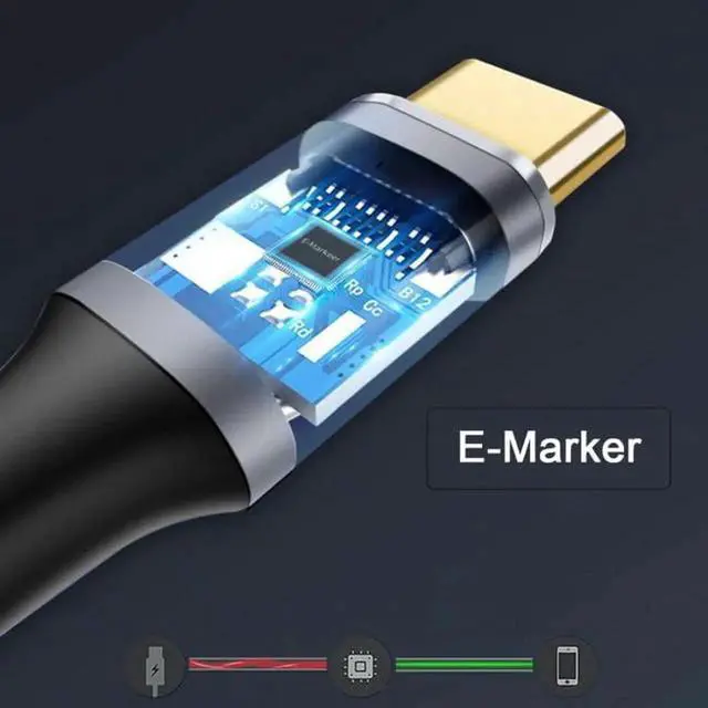 Alt view image 5 of 7 - JAENFONG Cable USB-C USB-C 100W Type-C Male to Male Cable 20V 5A GEN2 10Gbps 100W Charging for Laptop Tablet Phone 100CM