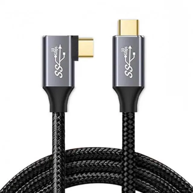Alt view image 3 of 7 - JAENFONG Cable USB-C USB-C 100W Type-C Male to Male Cable Left Right Angled USB3.0 20V 5A GEN2 10Gbps 100W Charging for Laptop Tablet Phone 100CM