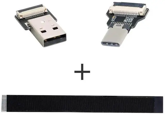 Alt view image 4 of 7 - JAENFONG USB C Flat Cable USB 2.0 Male to USB C Male Ribbon Flex Extension Cable Adapter 0.5M