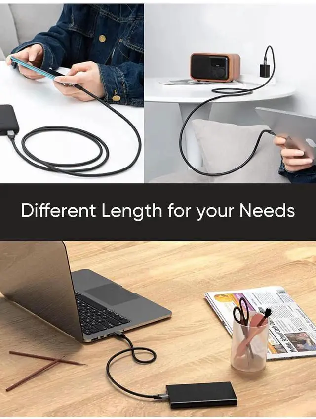 Alt view image 6 of 7 - JAENFONG CableCreation USB C to USB A Cable 1FT,USB 3.1 USB 3.2 Gen2 10Gbps USB A to C Data Cable, Android Auto Cable 3A for USB C External SSD MacBook Pro iPad S21, iPhone 16/15 Pro Max Plus,0.3m