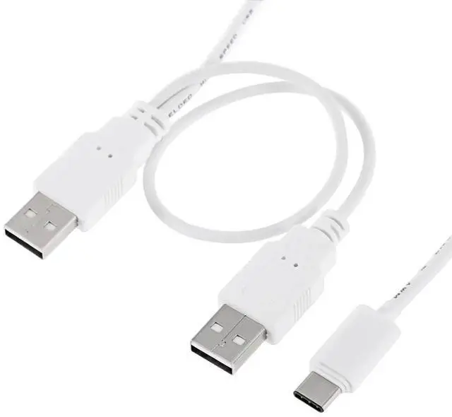 Alt view image 4 of 6 - JAENFONG Cable USB 3.1 Type C USB-C to Dual A Male Extra Power Data Y Cable for Phone Hard Disk
