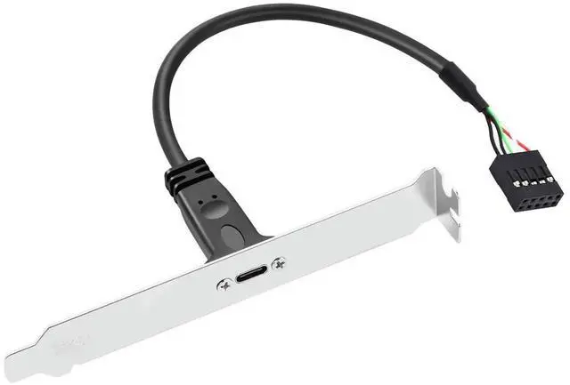 Alt view image 2 of 7 - JAENFONG Cable USB 3.1 Type C USB-C Female to USB 2.0 Motherboard 9pin 10pin Header Cable with Bracket Single Port