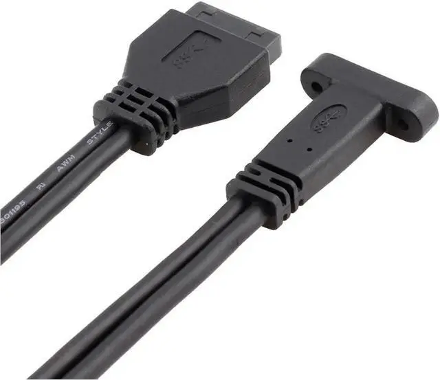 Alt view image 3 of 5 - JAENFONG Desktop 20 Pin Header Female to USB-C Cable with PCIe profile bracket 19Pin to USB Type-C Adapter Cable 50cm