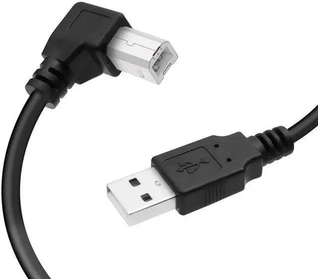 Main image of JAENFONG USB Printer Cable 90 Degree USB 2.0 A Male to B Male Printer Scanner USB B Cable Cord with 480Mbps High Speed Printing, 1.5M(Right Angle)