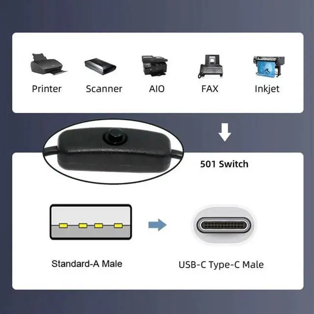 Alt view image 6 of 7 - JAENFONG Ultra Mini Type-C USB-C to USB 2.0 OTG Adapter for Cell Phone Tablet & USB USB Power Switch Extension Cable USB 2.0 Male to USB C Male with On/Off Power Switch Button DC 5V Power Extension Ca