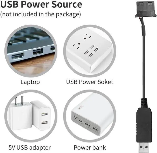 Alt view image 6 of 7 - JAENFONG 12V USB to Molex Fan Step-Up Cable 2 Pack USB Port to 12V Molex Computer PC Fan Adaptor Connector Power Supply Cable(11.8"/30cm)