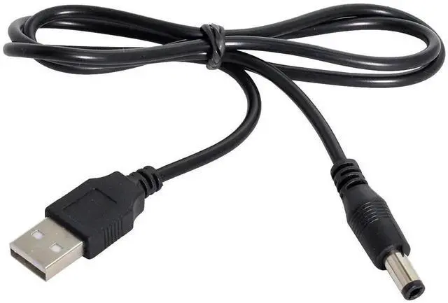 Alt view image 4 of 6 - JAENFONG  Cable USB 2.0 A Type Male to 5.5 x 2.5mm DC 5V Power Plug Barrel Straight Connector Charge Cable 100cm