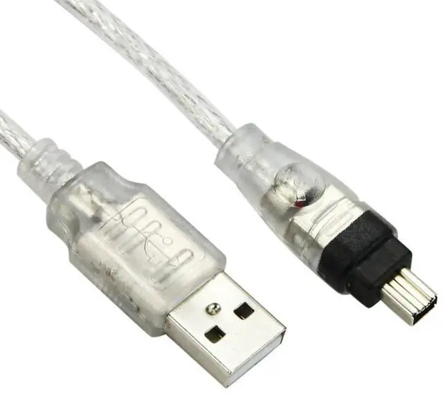 Alt view image 5 of 7 - JAENFONG 2 Pack Only for DCR-TRV75E DV Firewire to USB Cable USB 2.0 to Firewire IEEE 1394 4Pin iLink Cable 1.0M