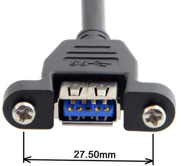 Alt view image 4 of 7 - JAENFONG Cable USB 3.0 Single Port A Female Screw Mount Type to Up Angled Motherboard 20pin Header Cable 90 Degree