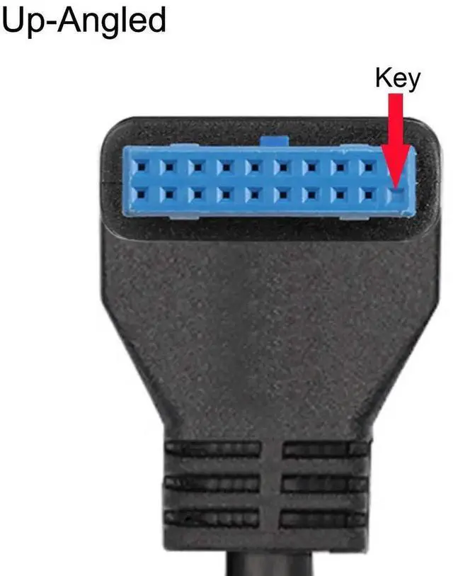 Alt view image 7 of 7 - JAENFONG Cable USB 3.0 Single Port A Female Screw Mount Type to Up Angled Motherboard 20pin Header Cable 90 Degree