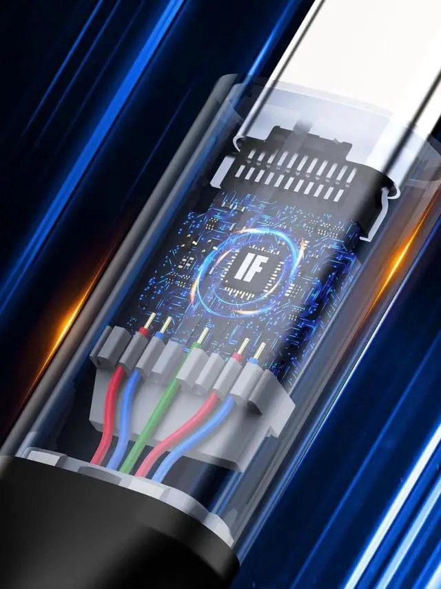 Alt view image 7 of 7 - JAENFONG Short USB4 Cable 1FT, Thunderbolt 4 Cable 40Gbps, 240W, 8K@60Hz, Compatible with Thunderbolt 3, Thunderbolt 4 and USB-C