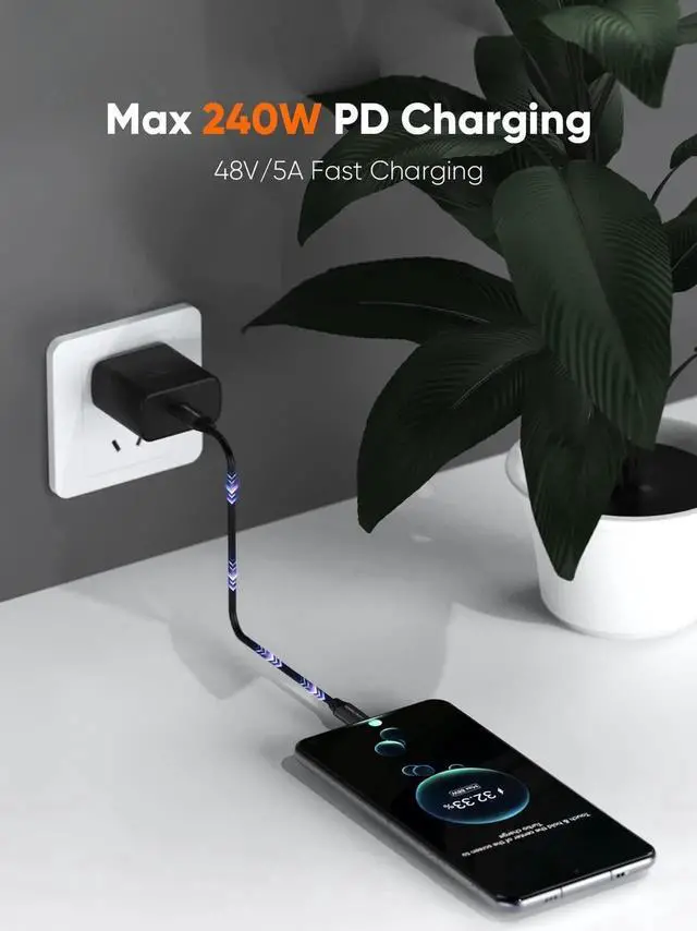 Alt view image 5 of 7 - JAENFONG Short USB4 Cable 1FT, Thunderbolt 4 Cable 40Gbps, 240W, 8K@60Hz, Compatible with Thunderbolt 3, Thunderbolt 4 and USB-C