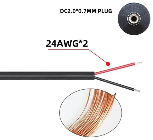 Alt view image 5 of 7 - JAENFONG  Cable USB2.0 A Type Male to 2.5 x 0.7mm DC 5V Power Plug Barrel Straight Connector Charge Cable 120CM