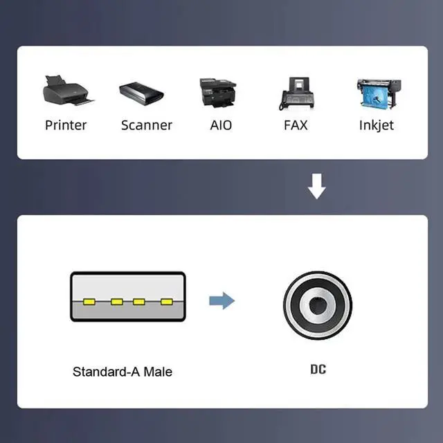 Alt view image 7 of 7 - JAENFONG  Cable USB2.0 A Type Male to 2.5 x 0.7mm DC 5V Power Plug Barrel Straight Connector Charge Cable 120CM