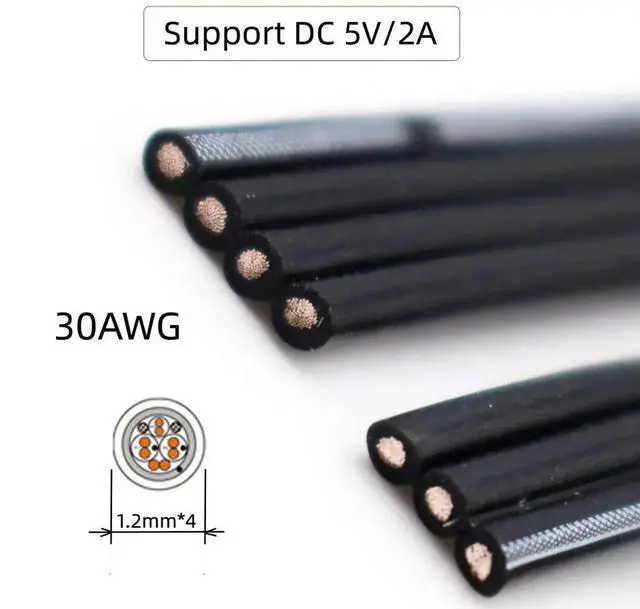 Alt view image 5 of 7 - JAENFONG  13cm USB 2.0 Type-A Male to Mini 5Pin USB Male Data Flat Slim FPC Cable for FPV Disk Phone