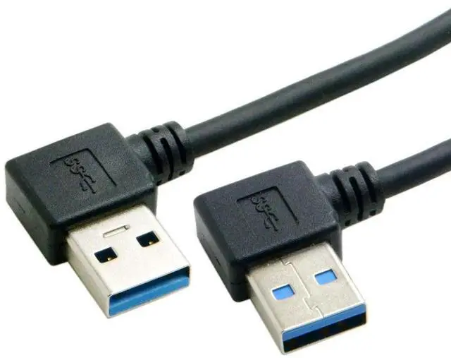 Alt view image 2 of 5 - JAENFONG USB 3.0 Cable USB 3.0 90 Degree Angled Data Extension Cable for Hard Disk Laptop 0.2M