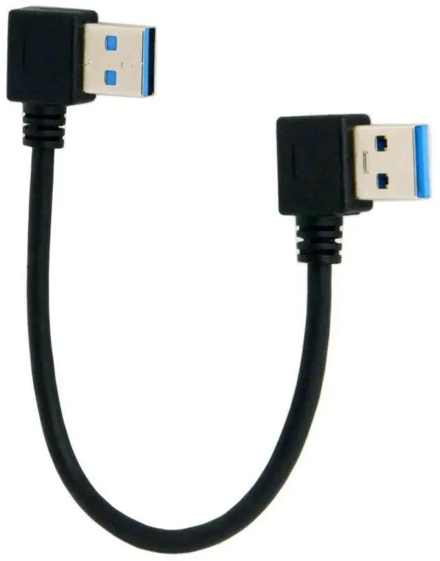 Alt view image 3 of 5 - JAENFONG USB 3.0 Cable USB 3.0 90 Degree Angled Data Extension Cable for Hard Disk Laptop 0.2M