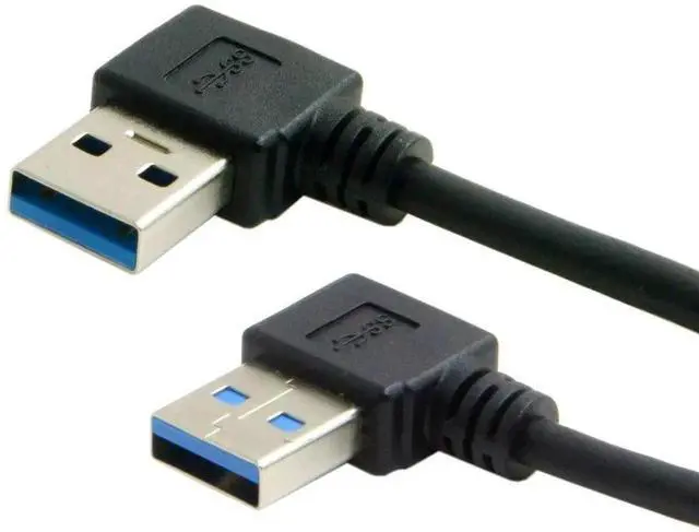 Alt view image 4 of 5 - JAENFONG USB 3.0 Cable USB 3.0 90 Degree Angled Data Extension Cable for Hard Disk Laptop 0.2M