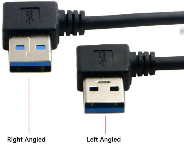 Alt view image 5 of 5 - JAENFONG USB 3.0 Cable USB 3.0 90 Degree Angled Data Extension Cable for Hard Disk Laptop 0.2M