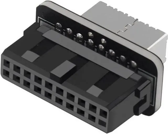 Alt view image 5 of 5 - JAENFONG Motherboard Internal USB 3.0 20Pin/19P Header to Type-E A-Key USB 3.1 20 Pin Adapter for Type C Front Panel Chassis Bracket (Straight Type)