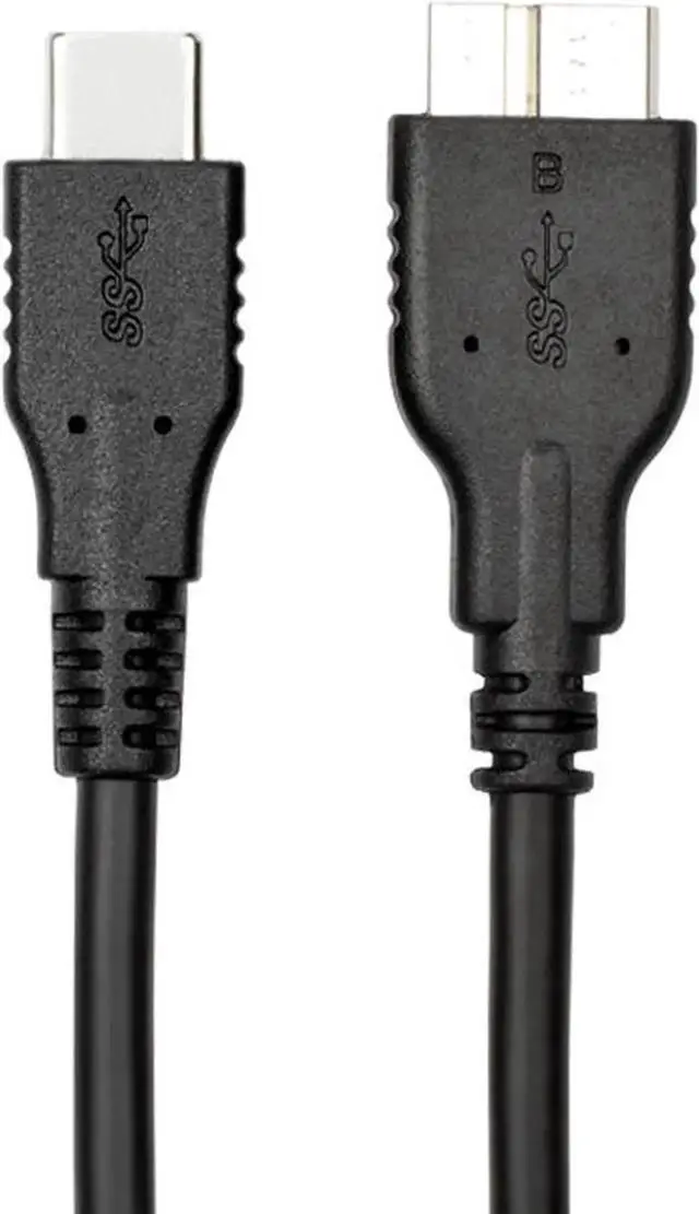 Alt view image 2 of 4 - JAENFONG USB 3.0 USB-C to Micro B USB Charge & Data Sync Cable Compatible for Samsung Galaxy S5/ Note 3, WD External Hard Drive - 3.3FT - Black