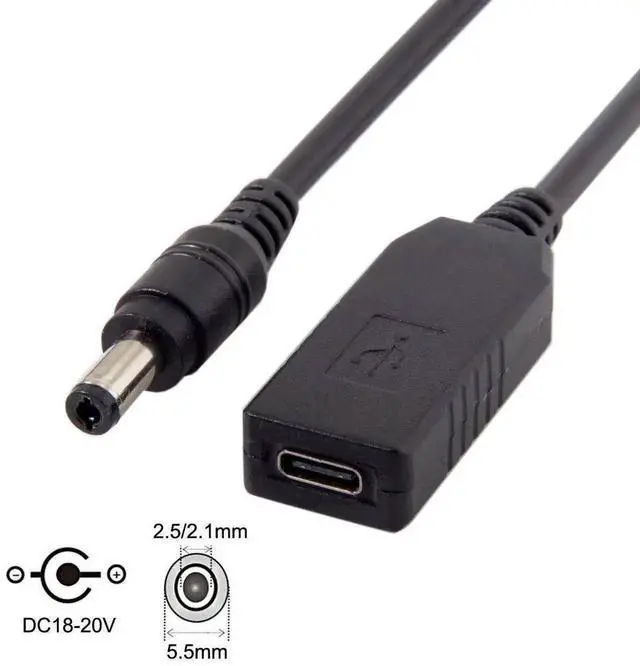 Alt view image 4 of 7 - JAENFONG USB 3.1 Type C USB-C to DC 20V 5.5 2.5mm & 2.1mm Power Plug PD Emulator Trigger Cable for Laptop