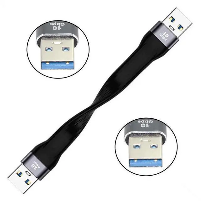 Alt view image 2 of 7 - JAENFONG 10Gbps USB 3.1 Type A Male to USB3.0 Type A Male Extension Flat Slim FPC Data Cable 13cm for Laptop Desktop