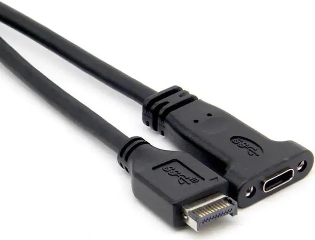 Alt view image 3 of 3 - JAENFONG Motherboard Expansion Cable USB 3.1 Front Panel Header Type E Male to Usb-C Type C Female Computer Connector 50cm