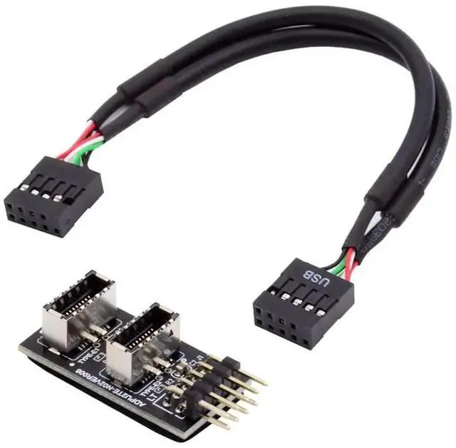 Main image of JAENFONG Dual USB 3.1 Front Panel IDC Socket Key-A Type-E to USB 2.0 9Pin 10Pin Mainboard Header Male Cable Extension Adapter 20cm
