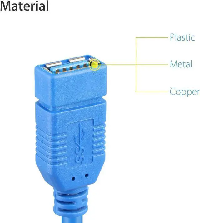 Alt view image 3 of 7 - JAENFONG 3FT Super Speed USB 3.0 Type A Male to Female Extension Cable For Laptop PC