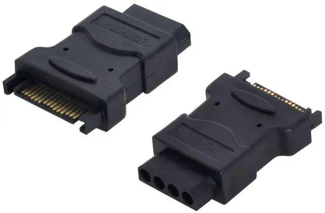 Alt view image 7 of 7 - JAENFONG SATA to IDE 4pin Power Adapter 15Pin SATA Male to Molex IDE 4Pin Female Cable Adapter