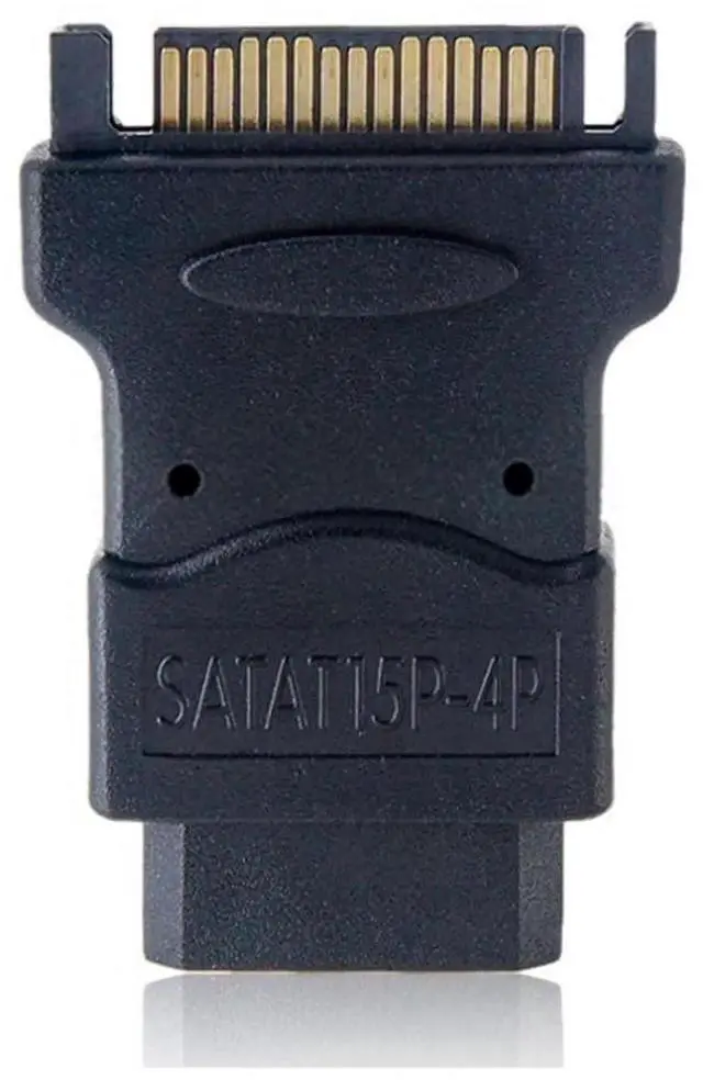 Alt view image 5 of 7 - JAENFONG SATA to IDE 4pin Power Adapter 15Pin SATA Male to Molex IDE 4Pin Female Cable Adapter