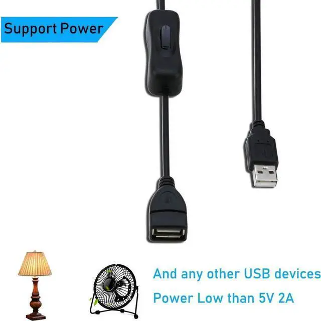 Alt view image 5 of 5 - JAENFONG USB Extension Cable With ON/OFF Switch - Male to Female Support (Data and Power) for Headset, LED Strips [3.3ft, 2-Pack]